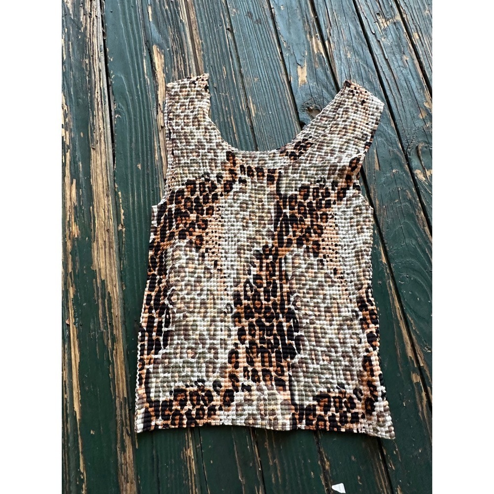Nicola Popcorn Top XL‎ Animal Print Leopard Snake Skin Sleeveless Tank Shirt